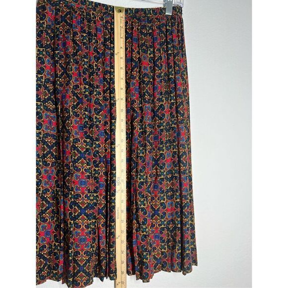 Vintage Jeffrey and Dara Set navy blue knit jacket with embroidery Skirt midi pl - Picture 8 of 16